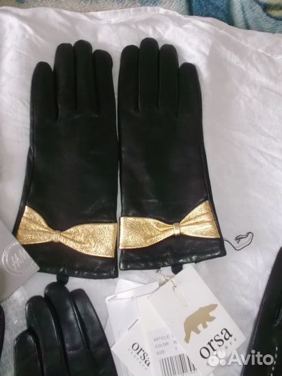 Перчатки новые,лайковая кожа.Италия