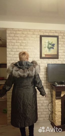 Парка с мехом длинная 54-60