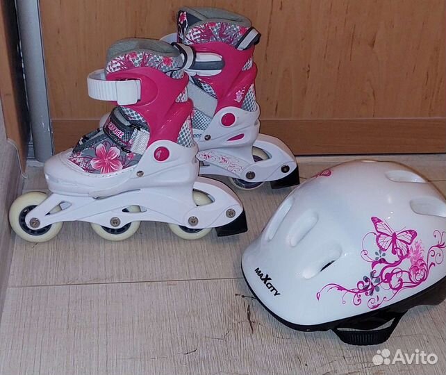 Ролики раздвижные и шлем