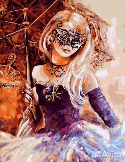 Картина по номерам 40х50 Девушка с зонтом GX22342