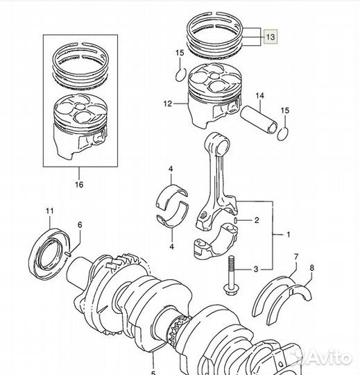 Поршневые кольца Suzuki GSF 250 GSX 250