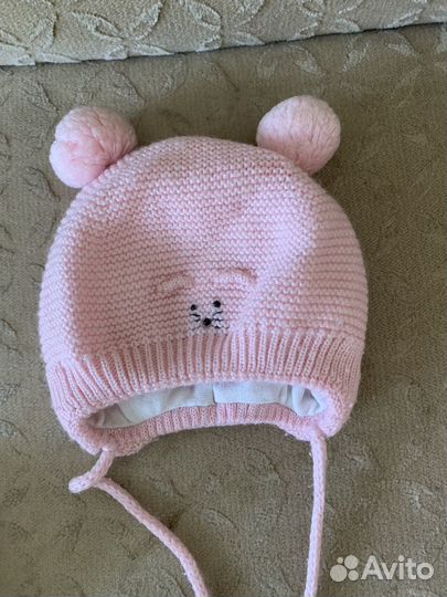 Шапка для девочки с хлопковым подкладом