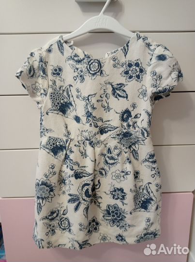 Платье для девочки, лен+хлопок, 122, Zara