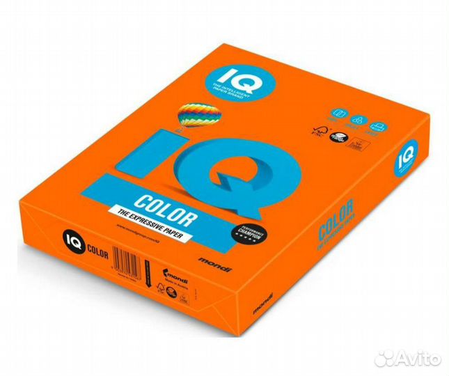 Бумага цветная формат А4, IQ color, цвет OR43