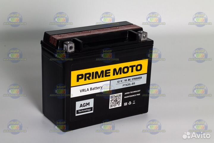 Аккумулятор Prime moto 12V 18Aч,на мототехнику