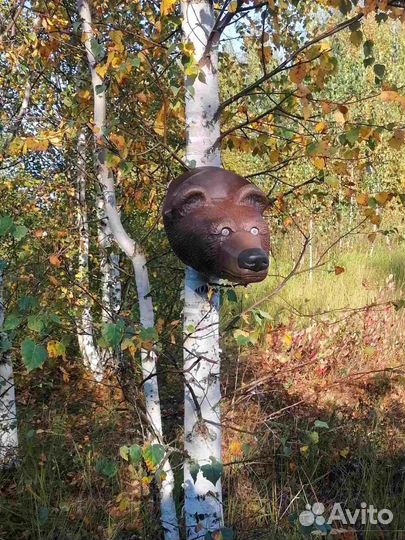 Голова медведя из дерева