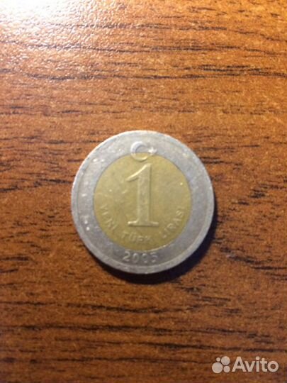 Монета Турция 1 лира