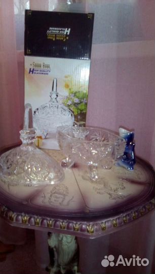 Хрустальная шкатулка- вазочка