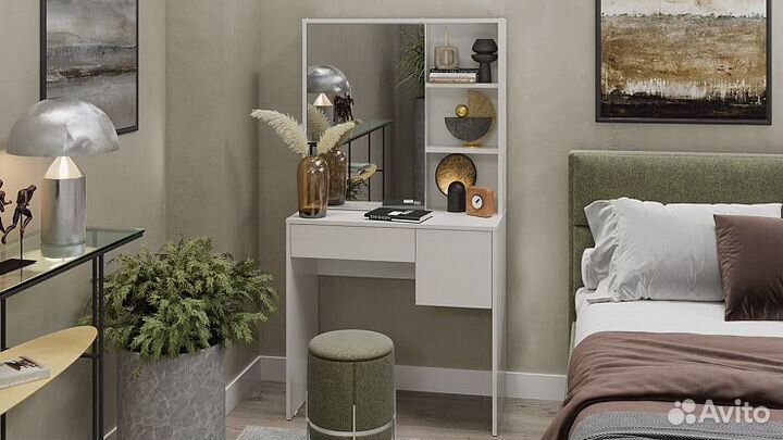 Туалетный столик с зеркалом белый