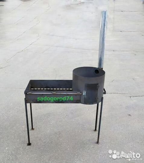 Мангал с очагом для казана