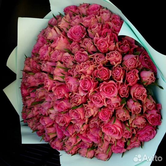 101 роза букет живых цветов с доставкой