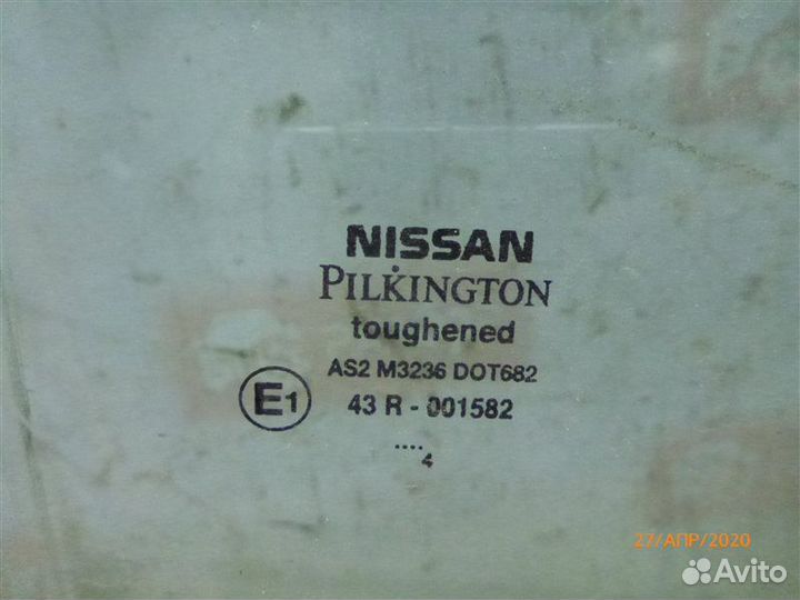 Стекло двери заднее правое Nissan Almera N16