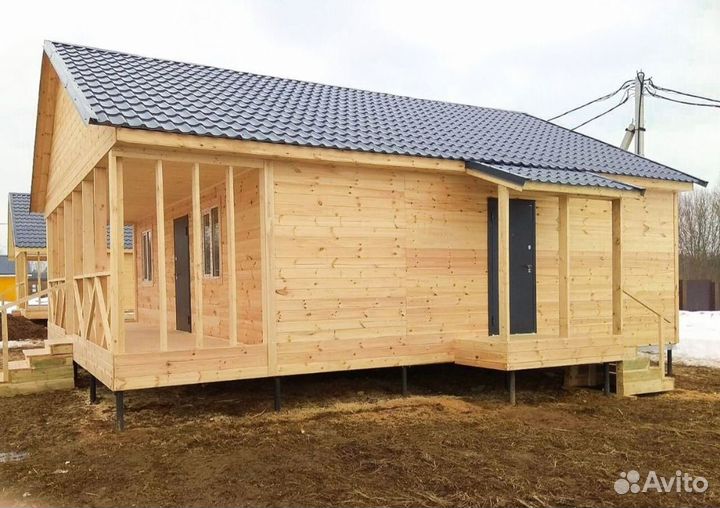 Каркасный дом 10х8м. 80.квадрат круглодочная