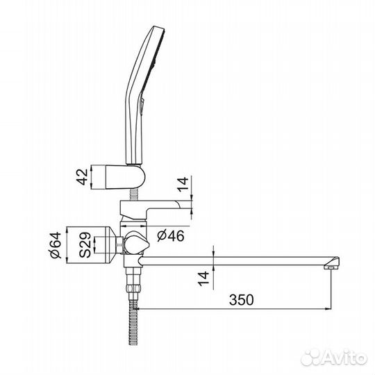 Смеситель для ванны Gappo G03-6 G2203-6