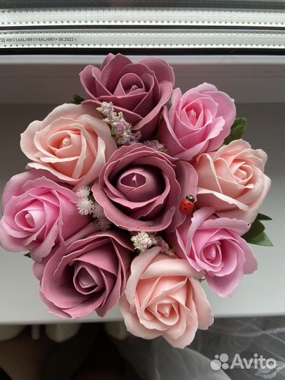 Букет из мыльных роз