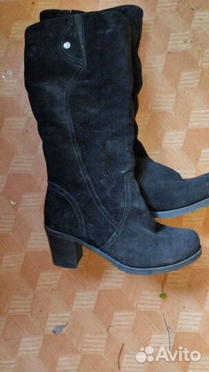 Сапоги женские натуральная замша, натуральный мех