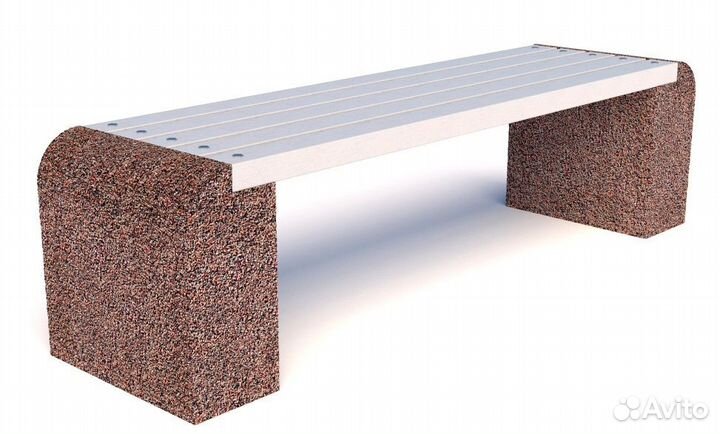Парковая скамейка из бетона 