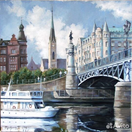 Картина маслом городской пейзаж