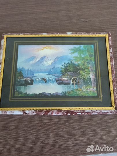 Картина янтарь, перламутр