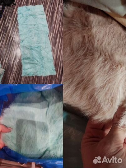Шкурки кролика 1,2М*0,5мсшитые выделанные