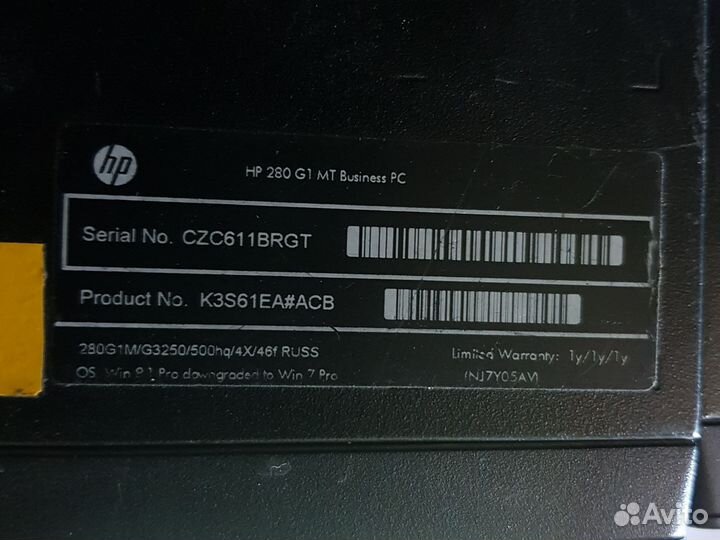 Компьютер системный блок HP 280 g1