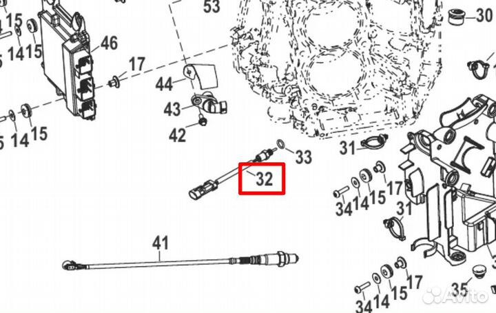 Датчик выхлопа Mercury 175-300 8M0161580