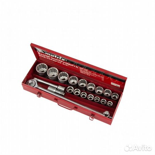 Набор торцевых головок, квадрат 3/4, 12 гранные го
