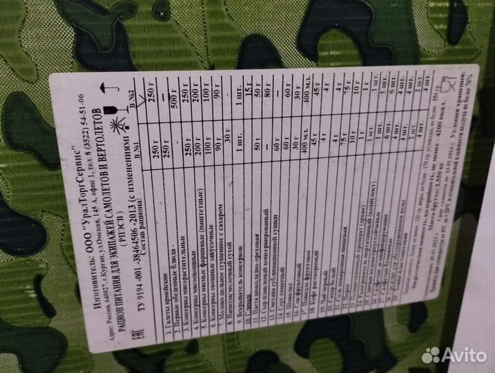 Ирп сухпай сухой паек