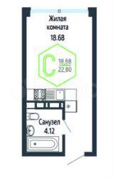 Квартира-студия, 22,8 м², 7/16 эт.