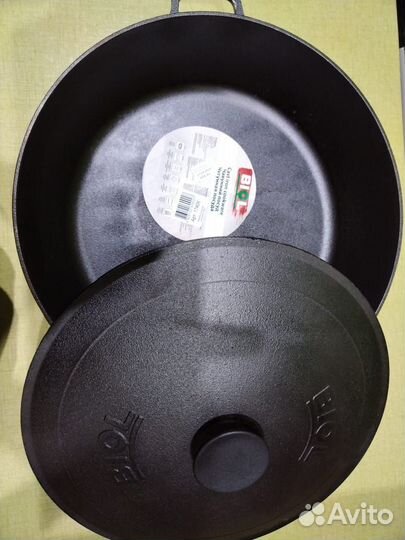 Сковорода жаровня 40 см с чугунной крышкой