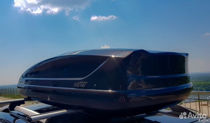 Автобокс на крышу Kofer 440 L черный глянцевый