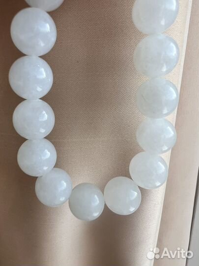 Белый нефрит камень бусы и браслет