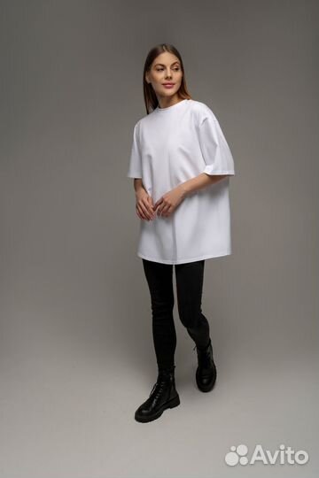 Футболка оверсайз однотонная базовая