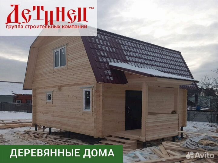 Дом из клееного бруса 6х6 с мансардой