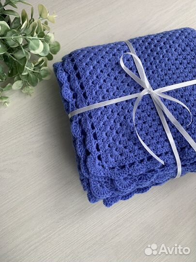 Плед детский вязаный. Ручная работа