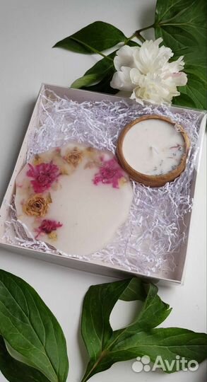 Набор свеча и подставка из эпоксидной смолы