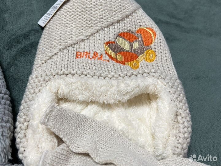 Набор шапка шарф для мальчика 2-4 года новый
