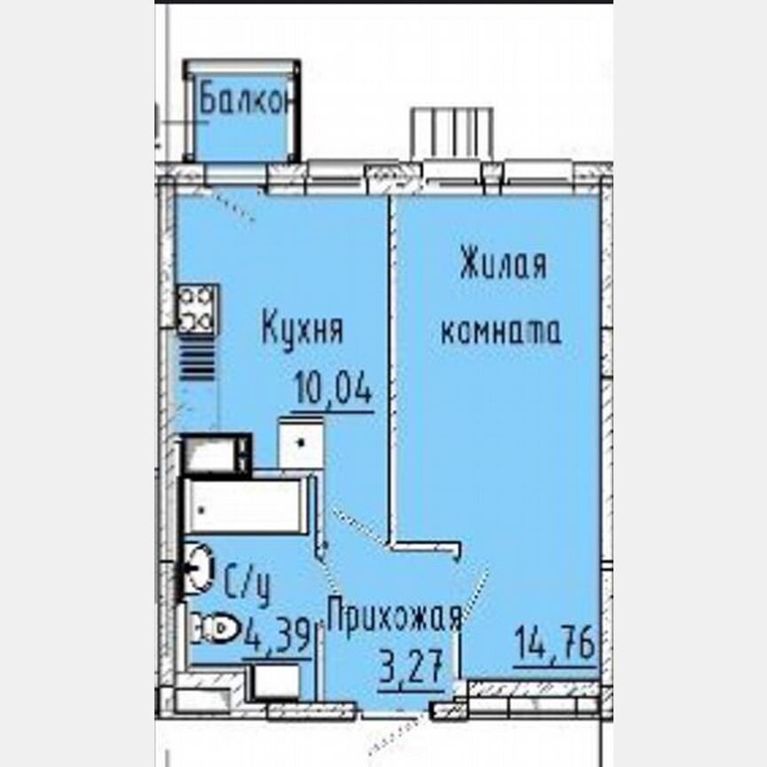 1-к. квартира, 33 м², 8/14 эт.