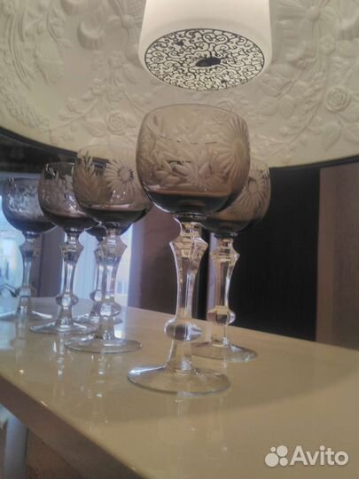 Фужеры цветной хрусталь