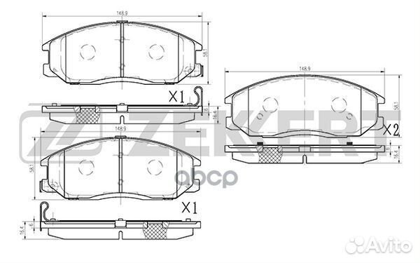 Колодки торм. диск. передн. Hyundai Terracan 01