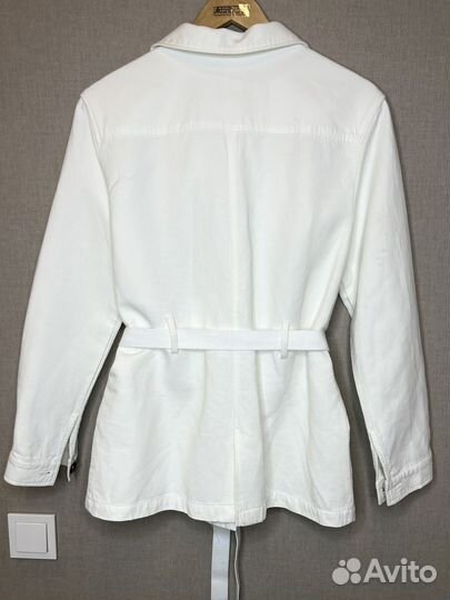 Жакет H&M легкая куртка с поясом лён/хлопок р.38