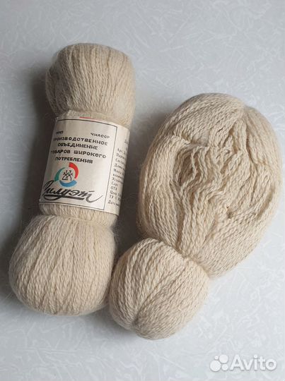 Пряжа крученая Ч/Ш Нитки для вязания СССР
