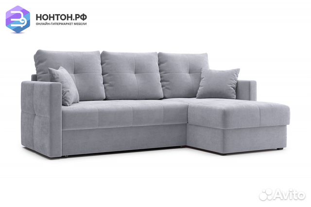 Диван угловой дельфин Вита серый