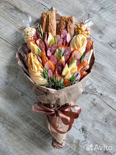 Колбасный мужской букет, съедобный букет