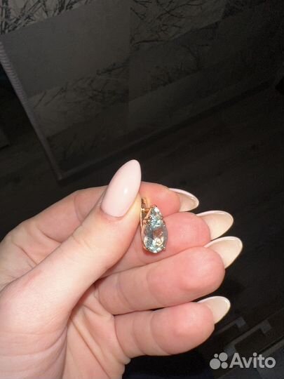 Серьга серебрянная 925 с позолотом