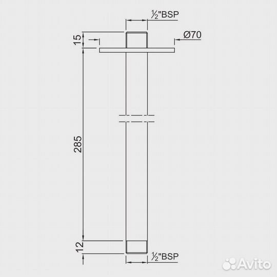 Кронштейн душа Jaquar 280мм SHA-CHR-475L280