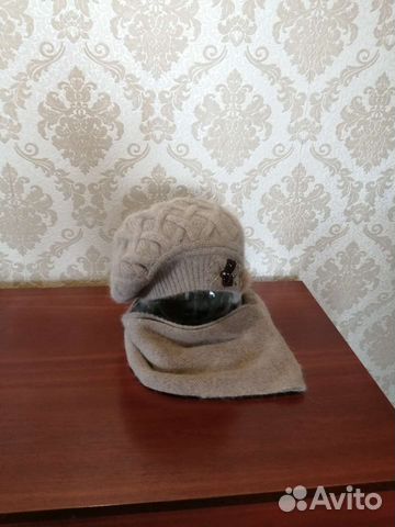 Шапка вязаная шарф