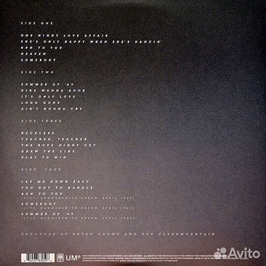 Виниловая пластинка Adams, Bryan, Reckless