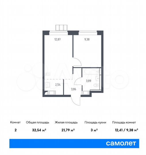 2-к. квартира, 32,5 м², 11/15 эт.