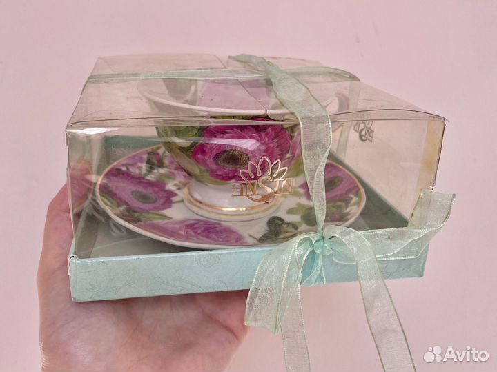 Новый чайный набор чашка и блюдце